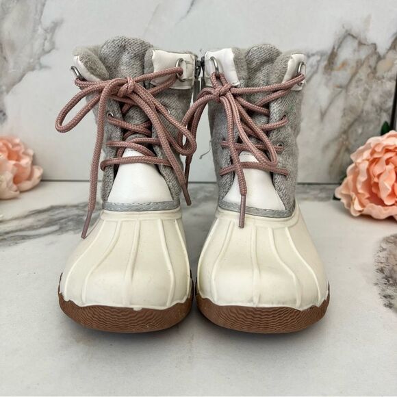 NORDSTROM Kids Brooklyn Water-resistant Winter Boot In Ivory Size 13 - Picture 8 of 15